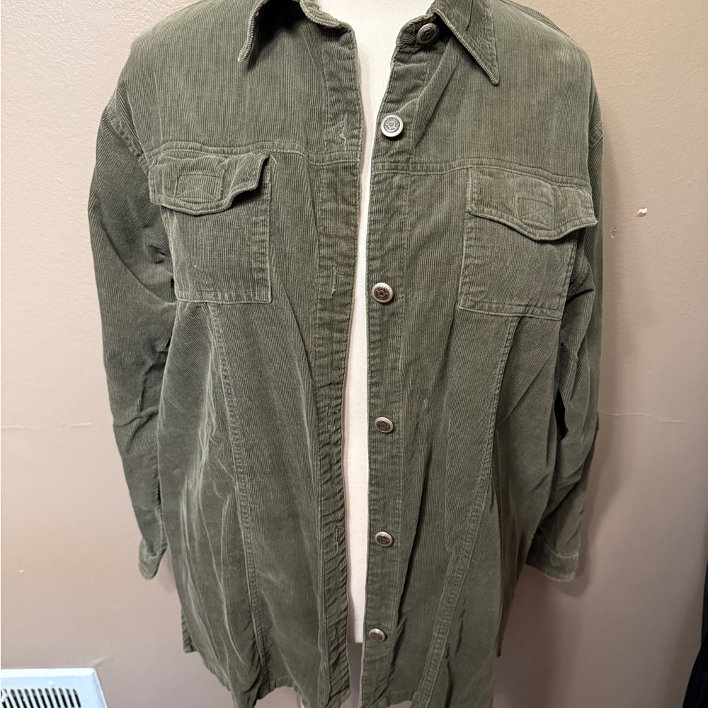 Women’s Plus Size 18W Olive Green Corduroy Jacket
